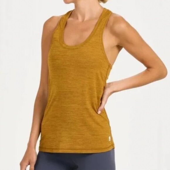Vuori Lux Performance Tank Top Dark Golden Heather - Picture 1 of 6